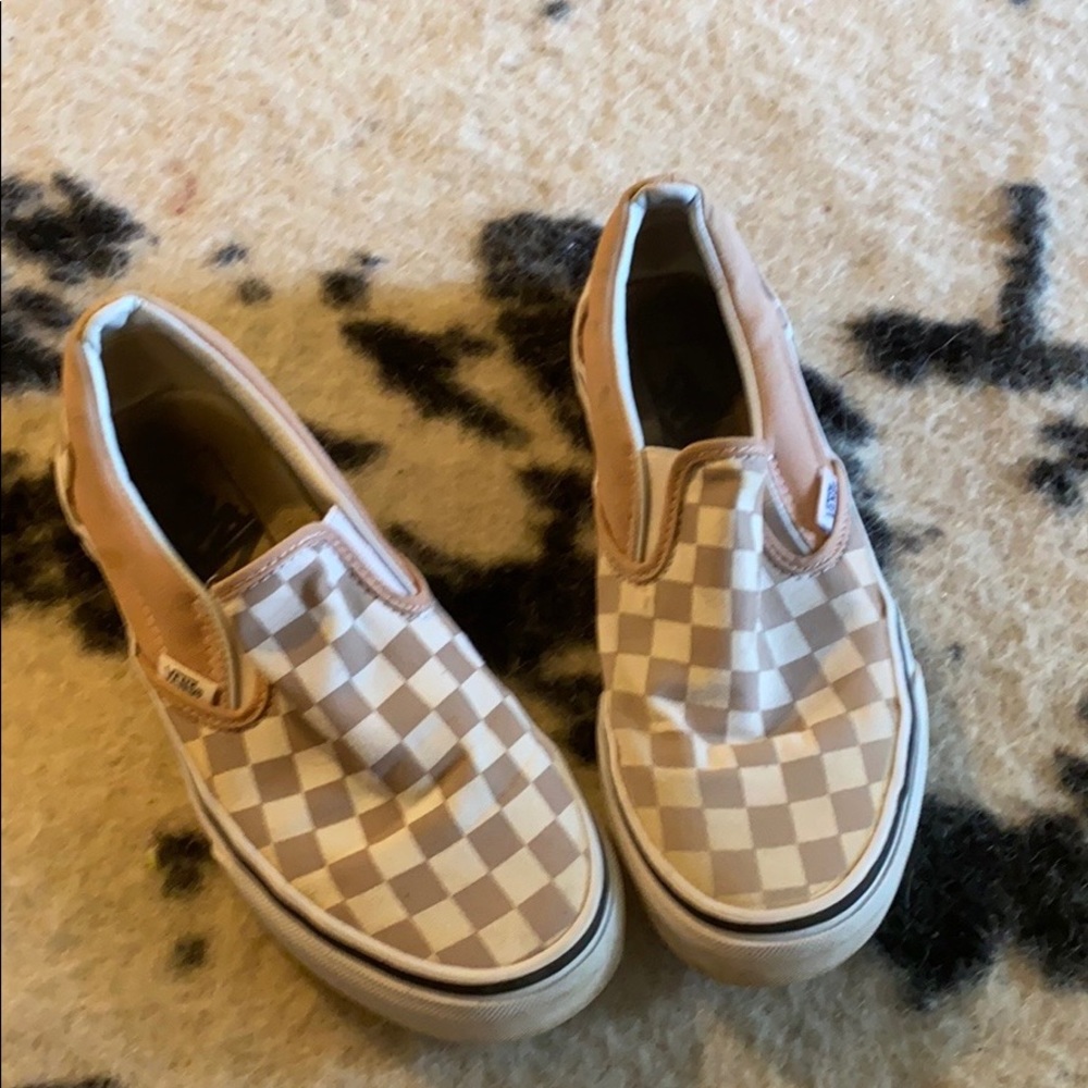 VANS | Checkered Dusty Pink Slip On Classic